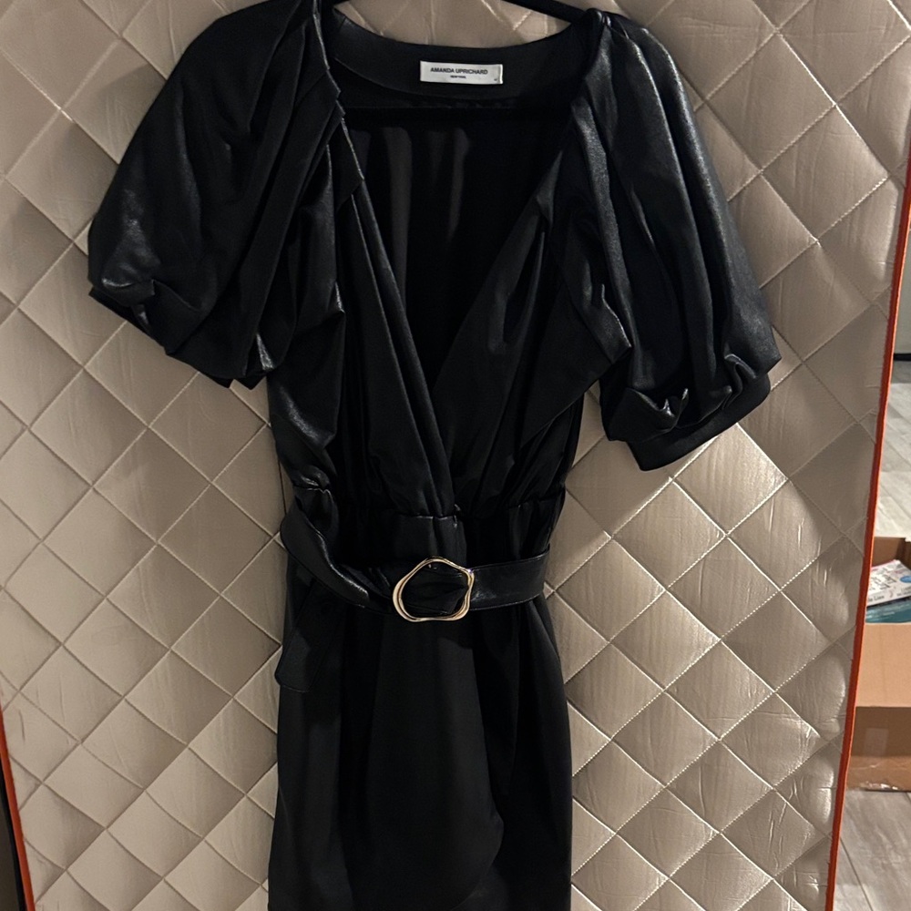 Amanda Uprichard Black Mini Dress with Belt